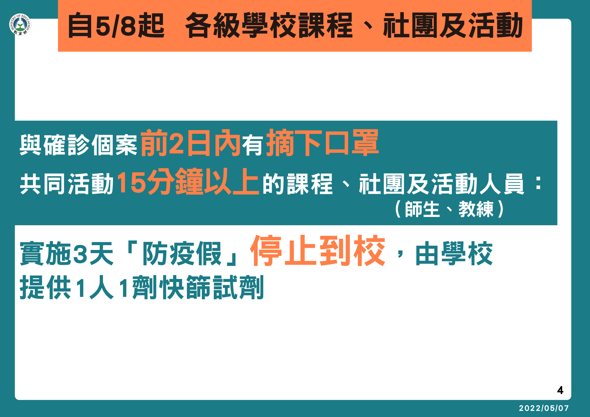 校園防疫措施以「確診個案」為核心